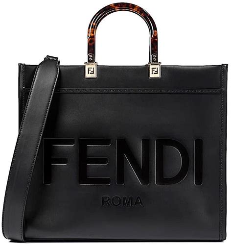 fendi purse bag black woth stoched whotw roses|Fendi bags for sale.